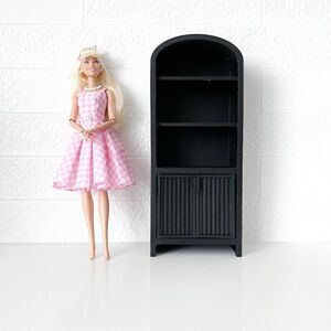 Miniature Armoire for Doll 1:6 Scale Black Furniture 12” Barbie Integrity Blythe